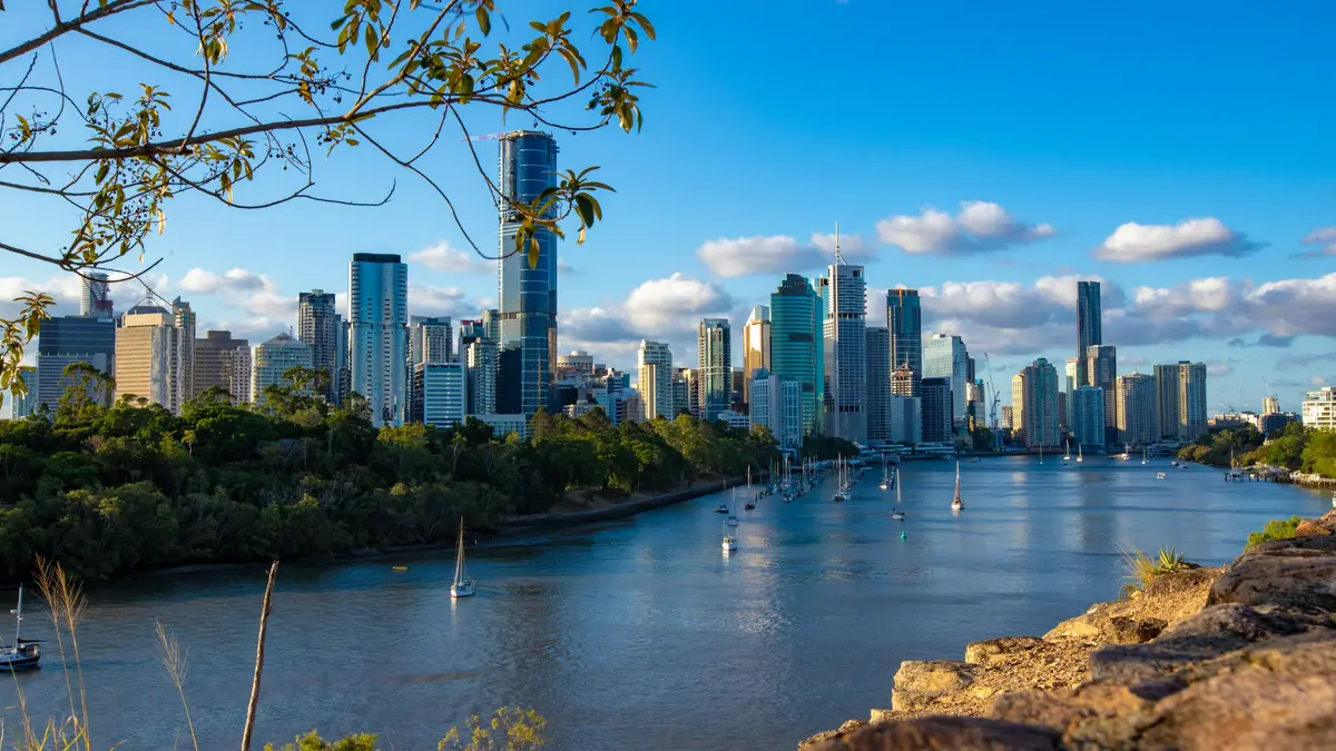Brisbane's city skyline across the Brisbane River